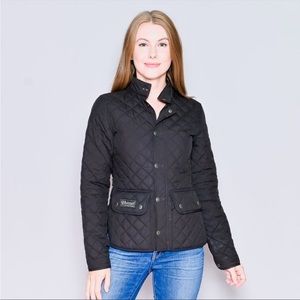 BELSTAFF Quilted Black Snap-Front Jacket. Made in Italy size 40 = US Small